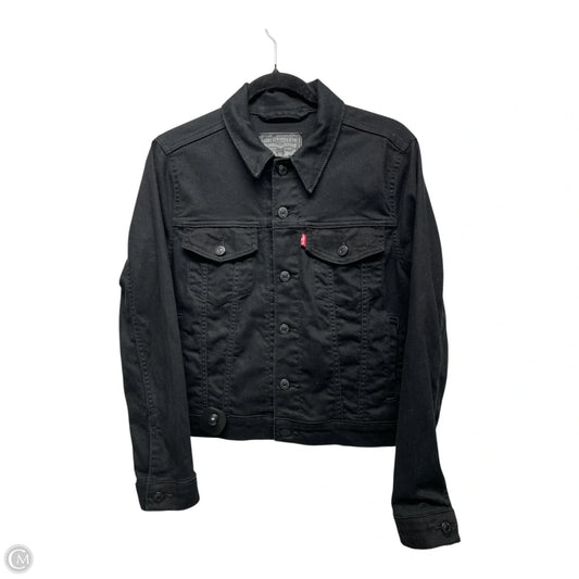 Jacket Denim By Levis In Black Denim, Size: L