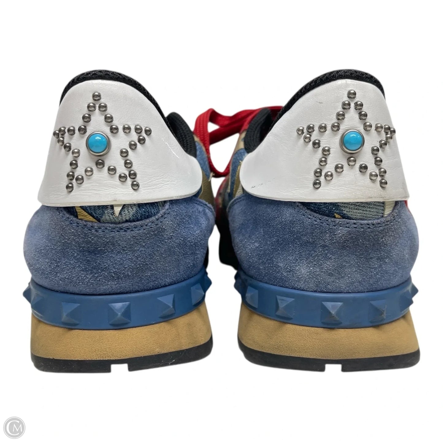 Shoes Luxury Designer By Valentino-garavani In Blue & Red & White, Size: 11