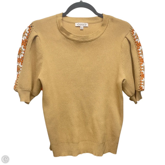 Top Short Sleeve By Nanette By Nanette Lepore In Tan, Size: L