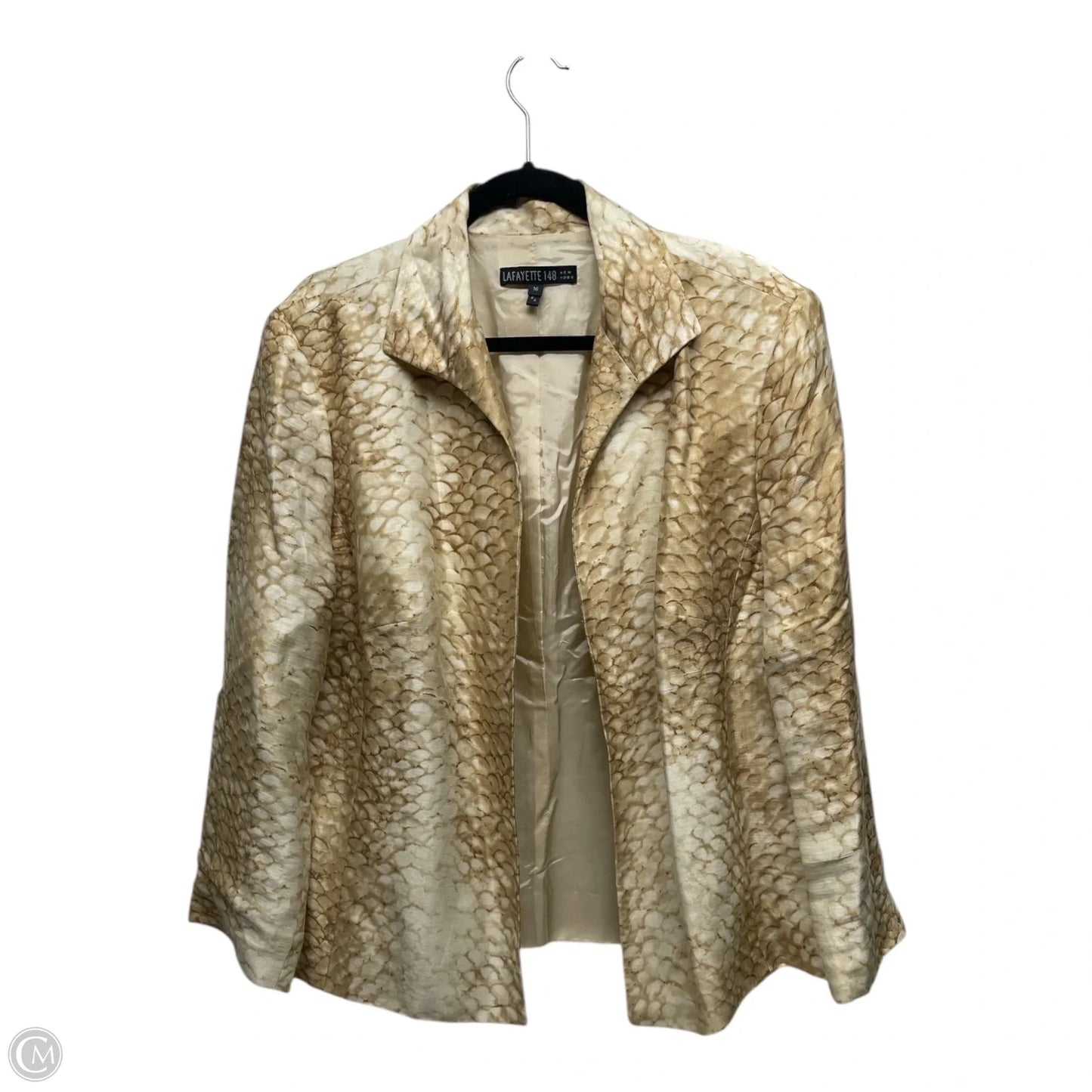 Blazer Designer By Lafayette 148 In Tan, Size: 16