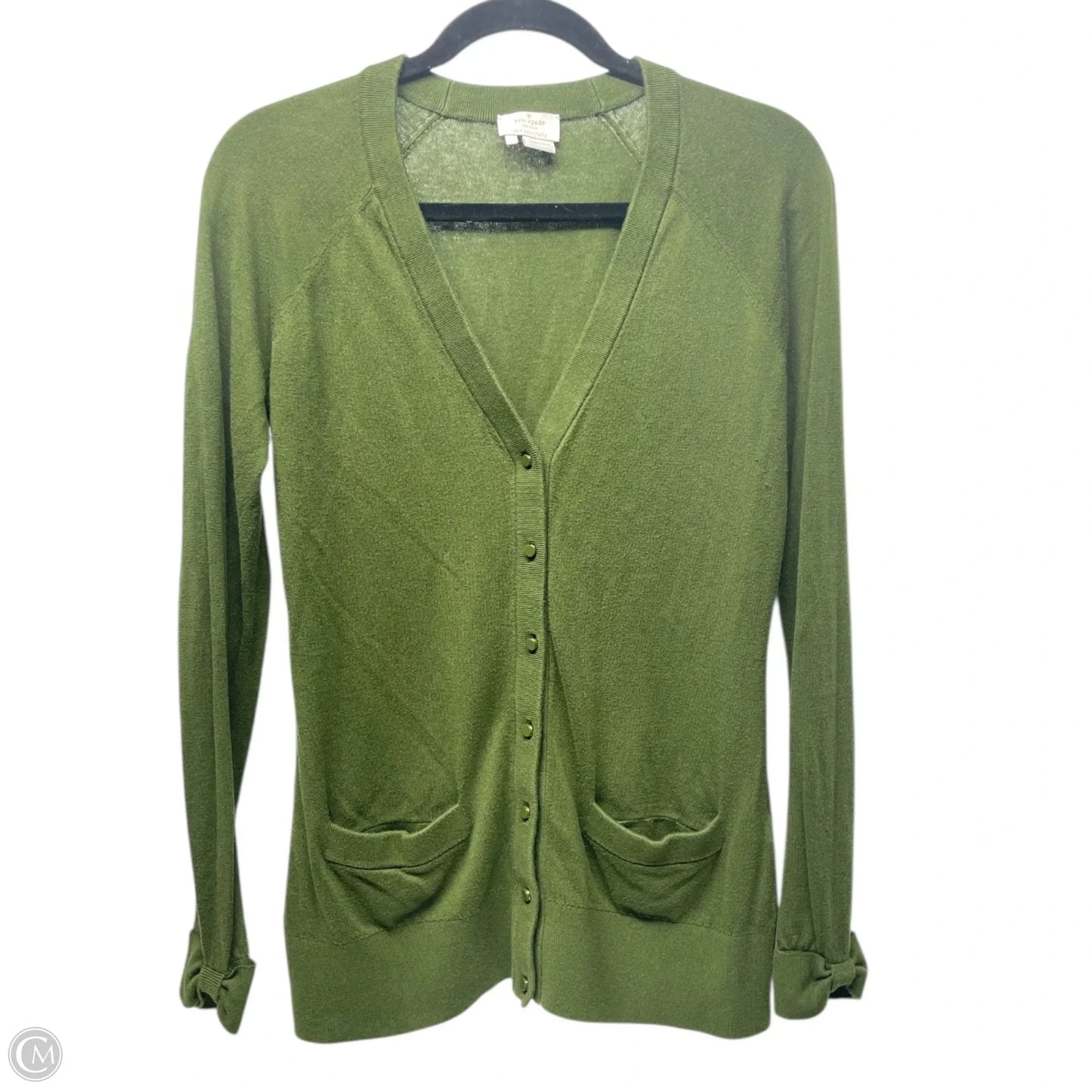 Sweater Cardigan Designer By Kate Spade In Green, Size: S
