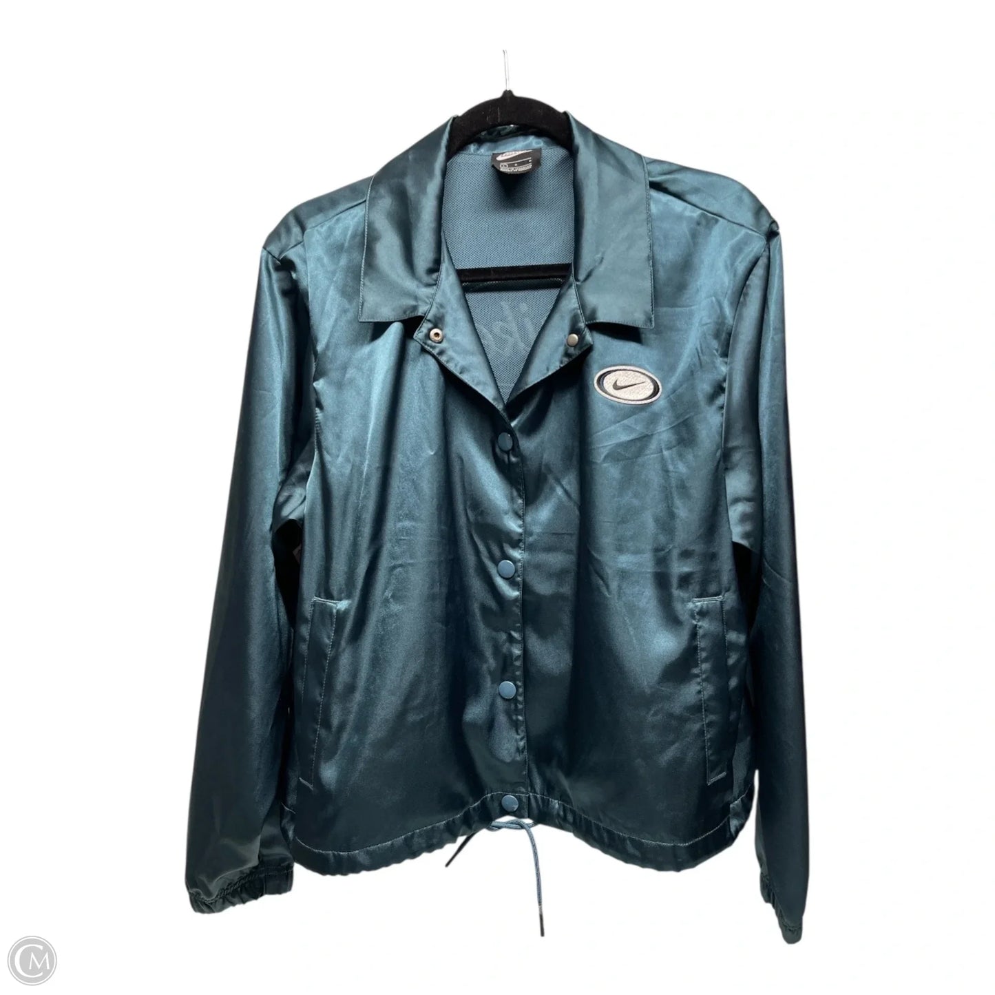 Athletic Jacket By Nike Apparel In Teal, Size: L