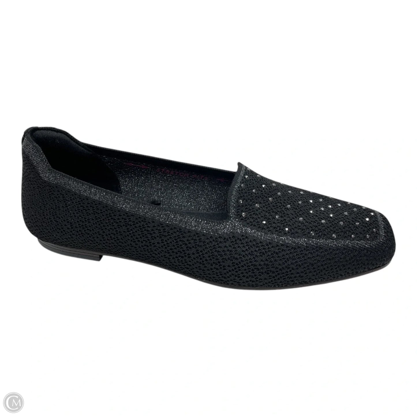 Shoes Flats By Skechers In Black & Silver, Size: 10