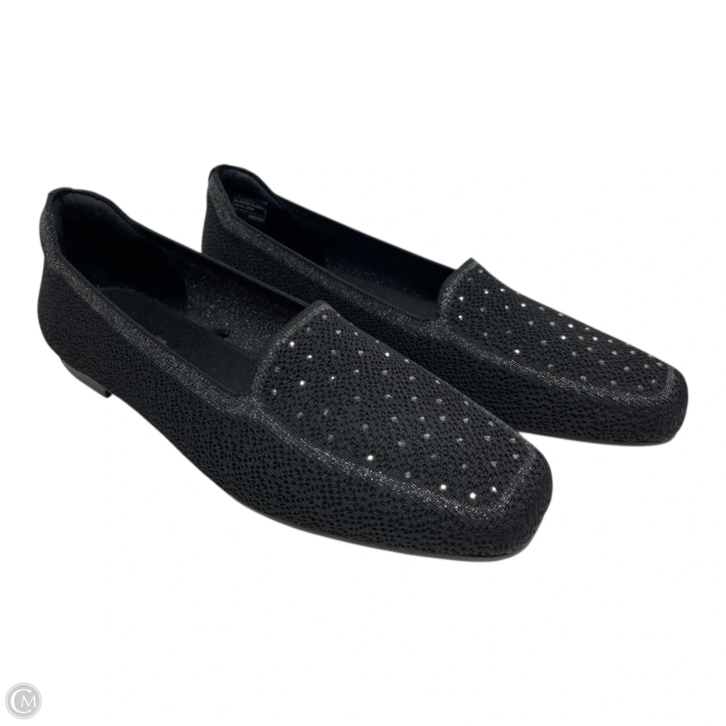 Shoes Flats By Skechers In Black & Silver, Size: 10