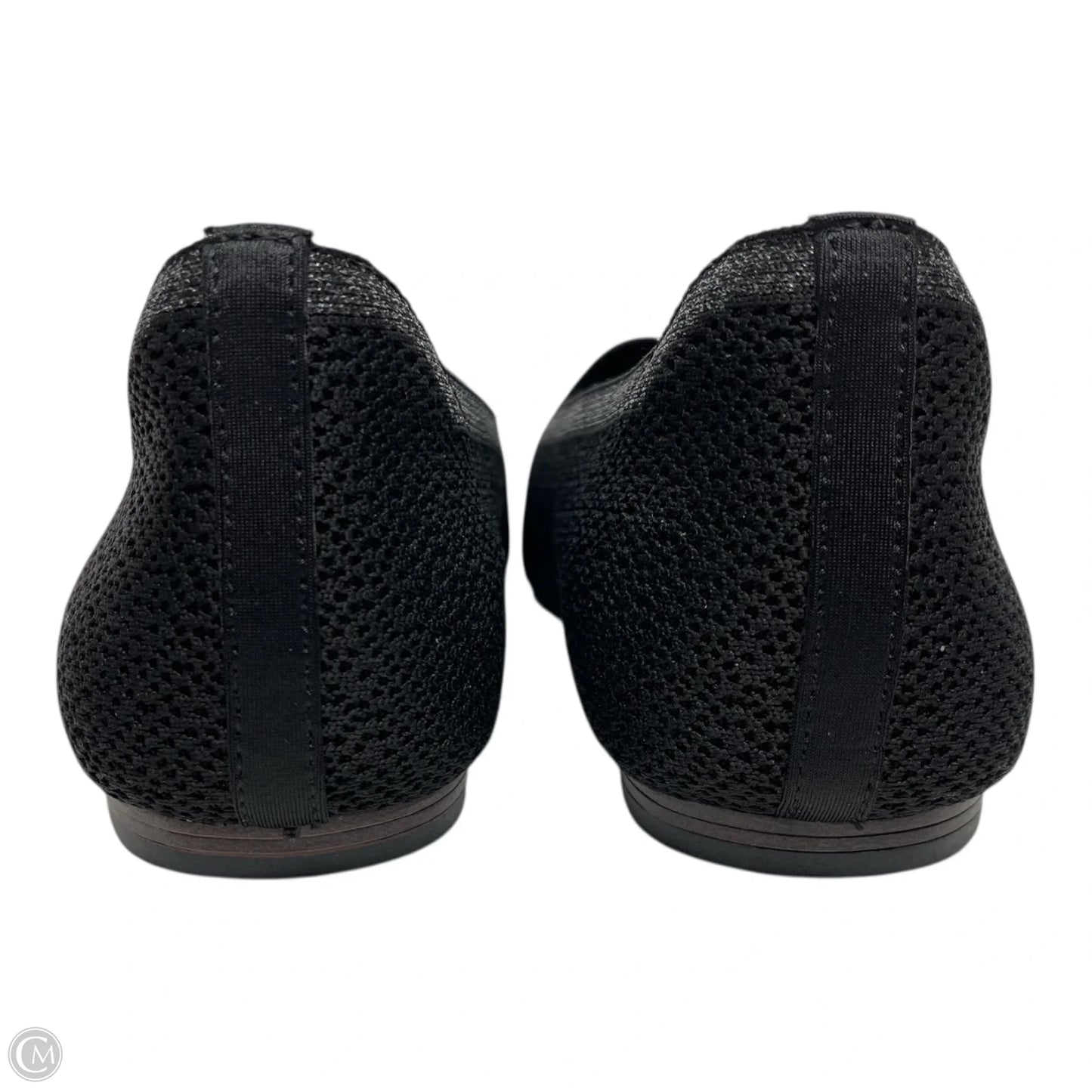 Shoes Flats By Skechers In Black & Silver, Size: 10