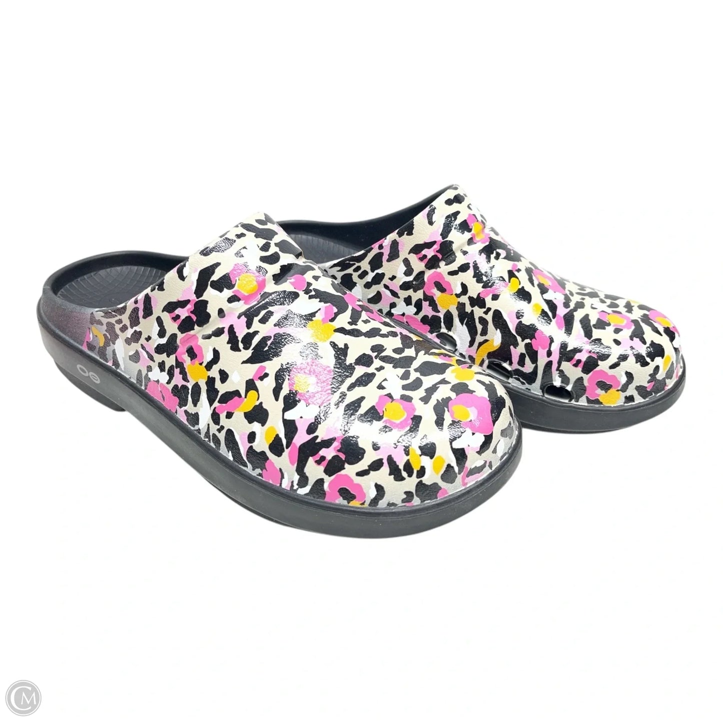 Shoes Flats By Oofos In Cream & Pink, Size: 10