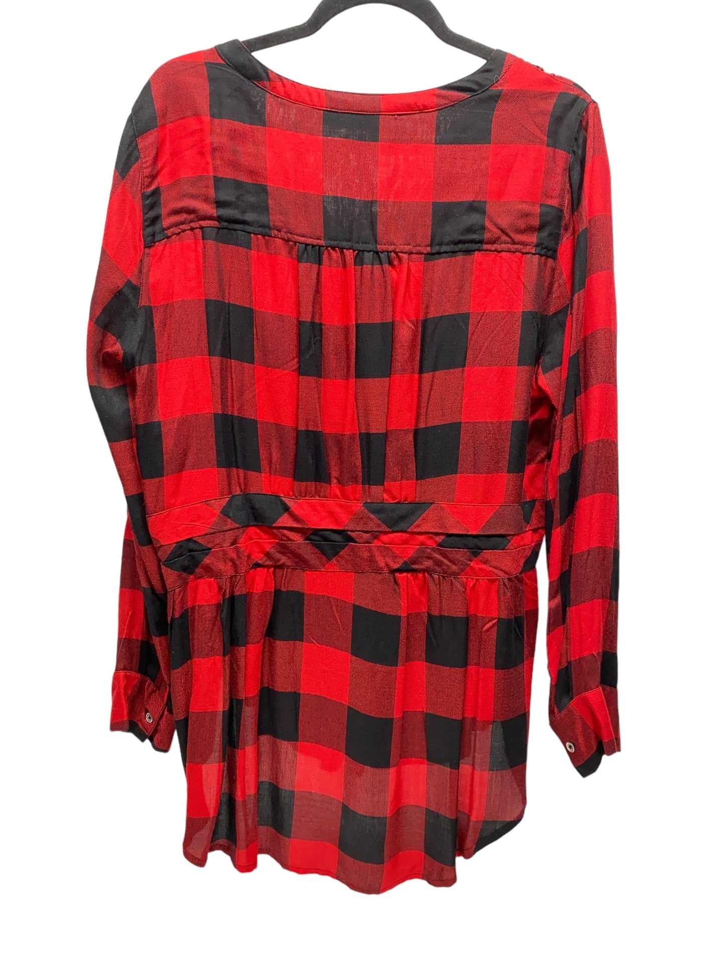 Tunic Long Sleeve By New York And Co In Checked, Size: L