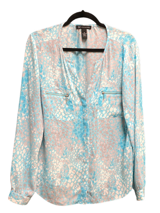 Blouse Long Sleeve By Inc In Aqua, Size: L