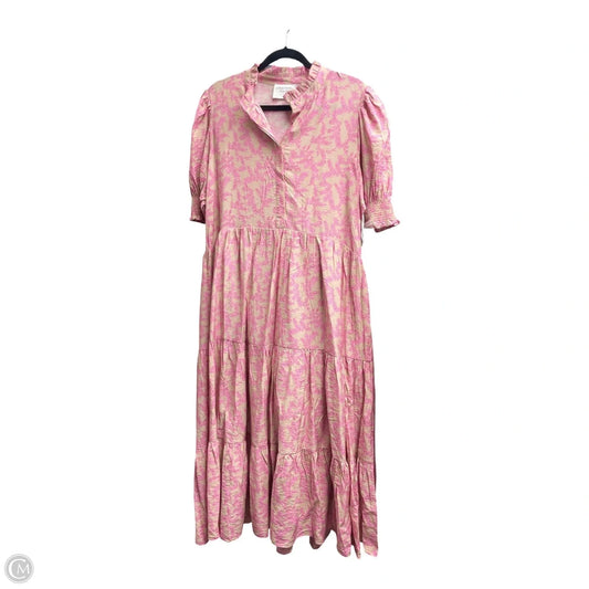Dress Casual Maxi By Clothes Mentor In Pink & Tan, Size: L