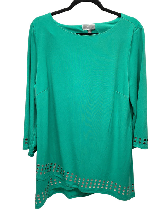 Top Long Sleeve By Jm Collections In Green, Size: L