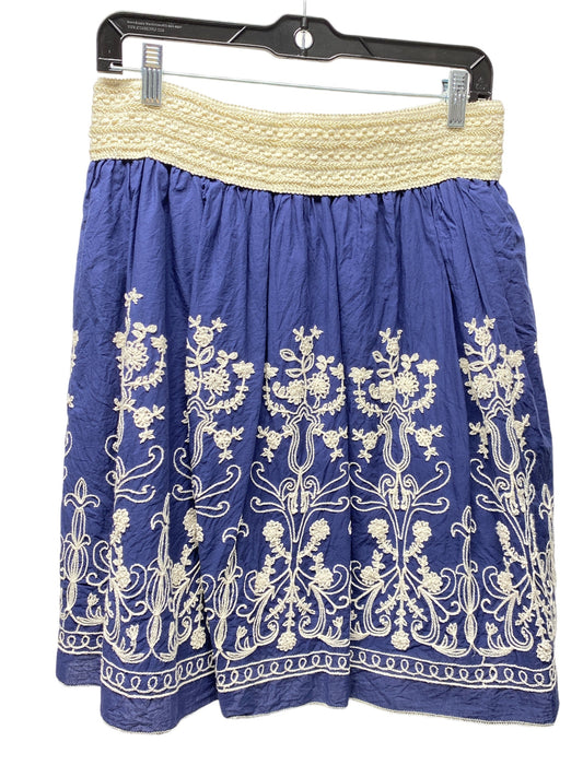 Blue & Cream Skirt Mini & Short Clothes Mentor, Size L