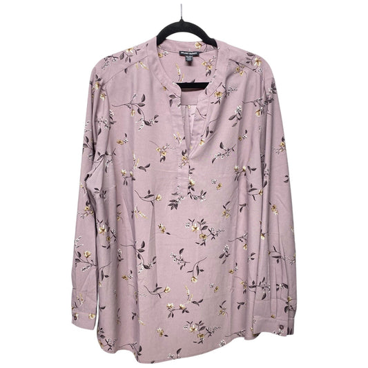 Blouse Long Sleeve By Hilary Radley In Floral Print, Size: Xxl