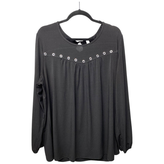 Top Long Sleeve By Ny Collection In Black, Size: 2x