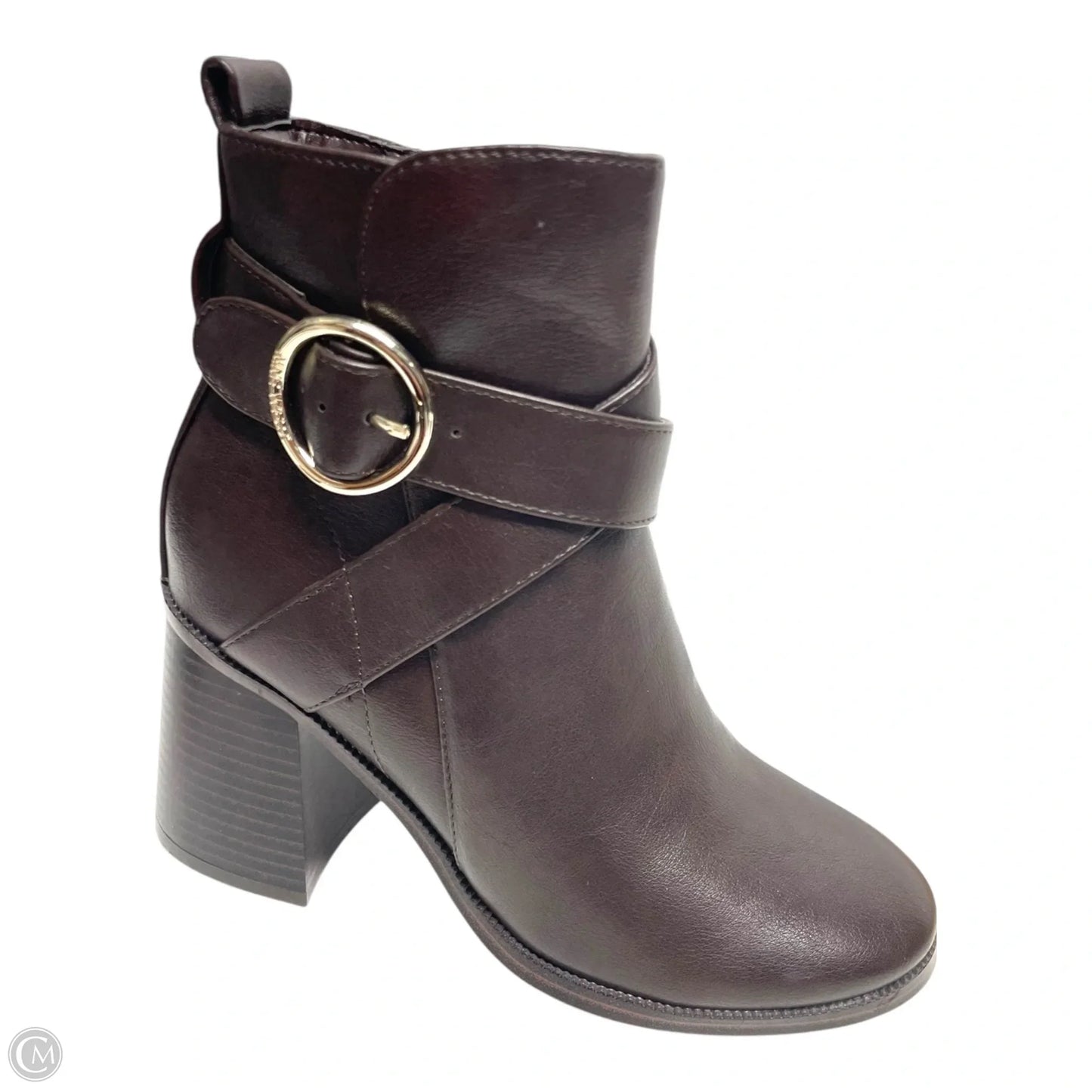 Boots Ankle Heels By Nine West In Brown, Size: 5.5