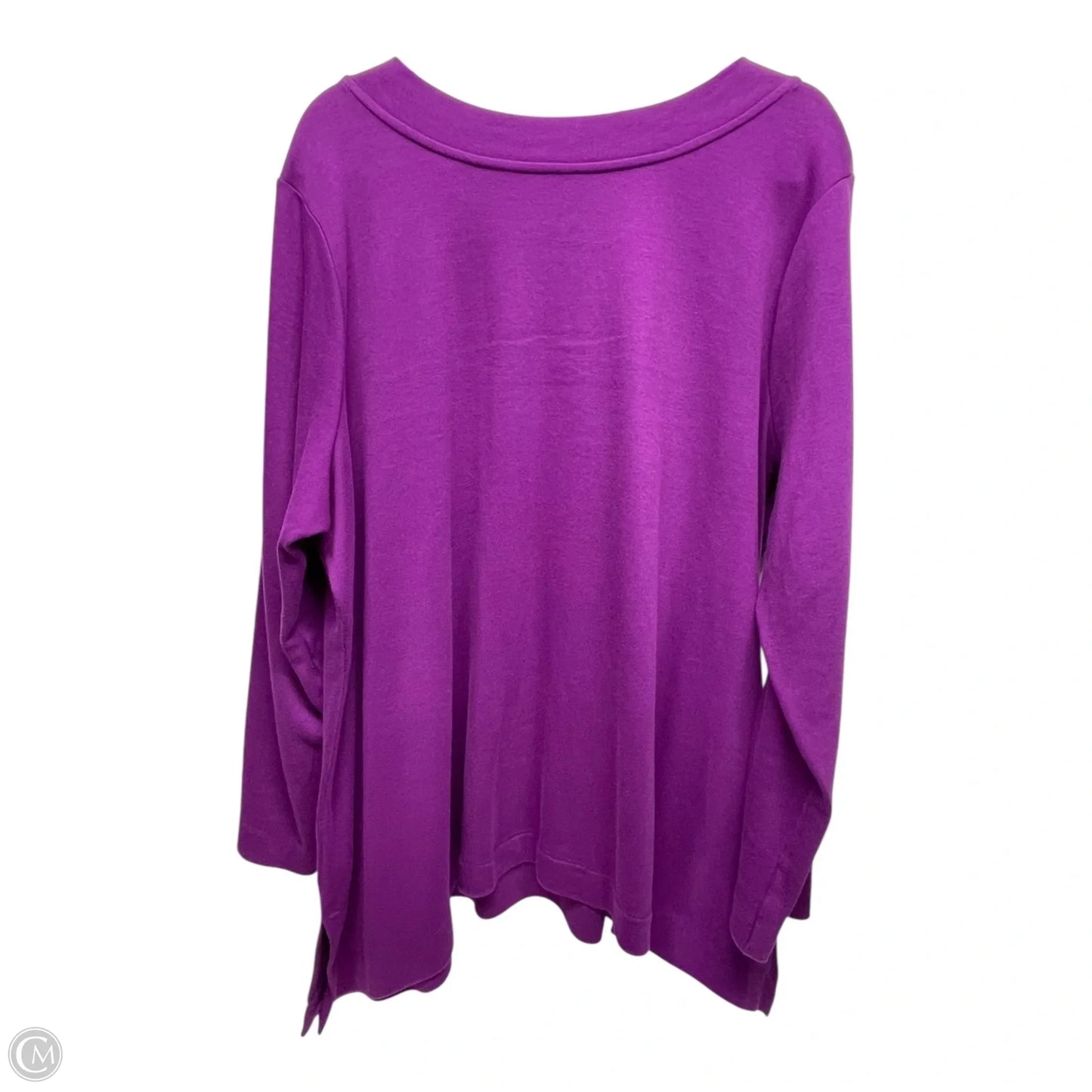 Top Long Sleeve By Isaac Mizrahi Live Qvc In Purple, Size: 2x