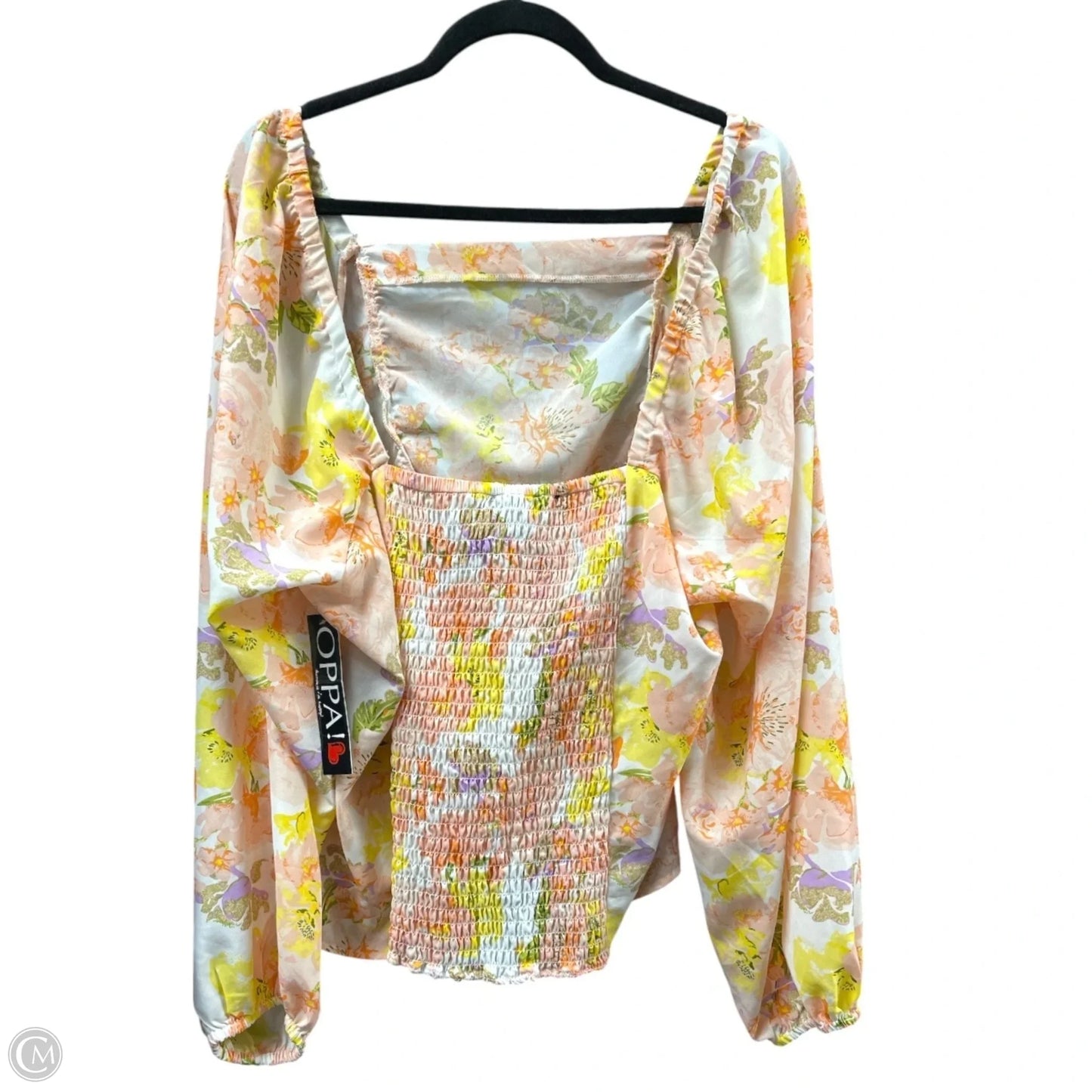 Top Long Sleeve By Oppa! -  In Orange & Yellow, Size: 3x
