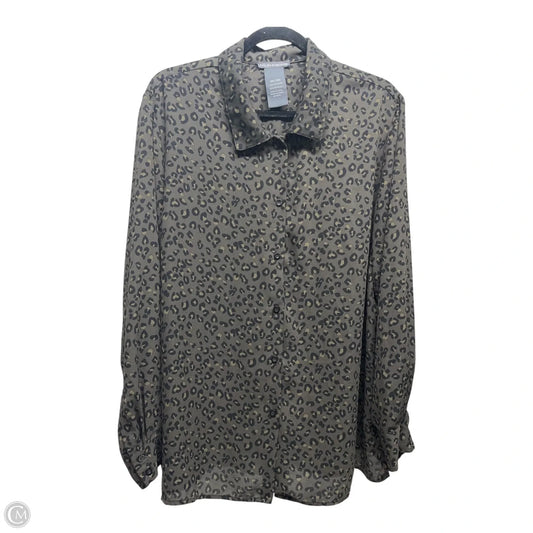 Top Long Sleeve By Chelsea And Theodore In Black & Green, Size: 2x