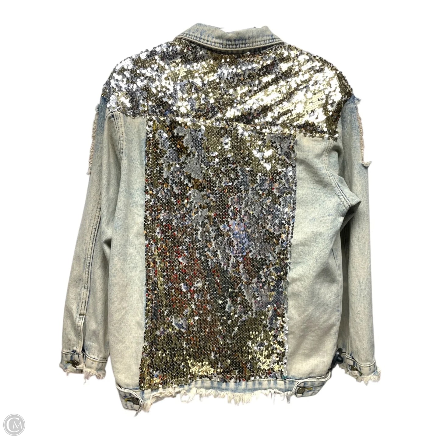 Jacket Denim By Lucky & Blessed In Blue, Size: S