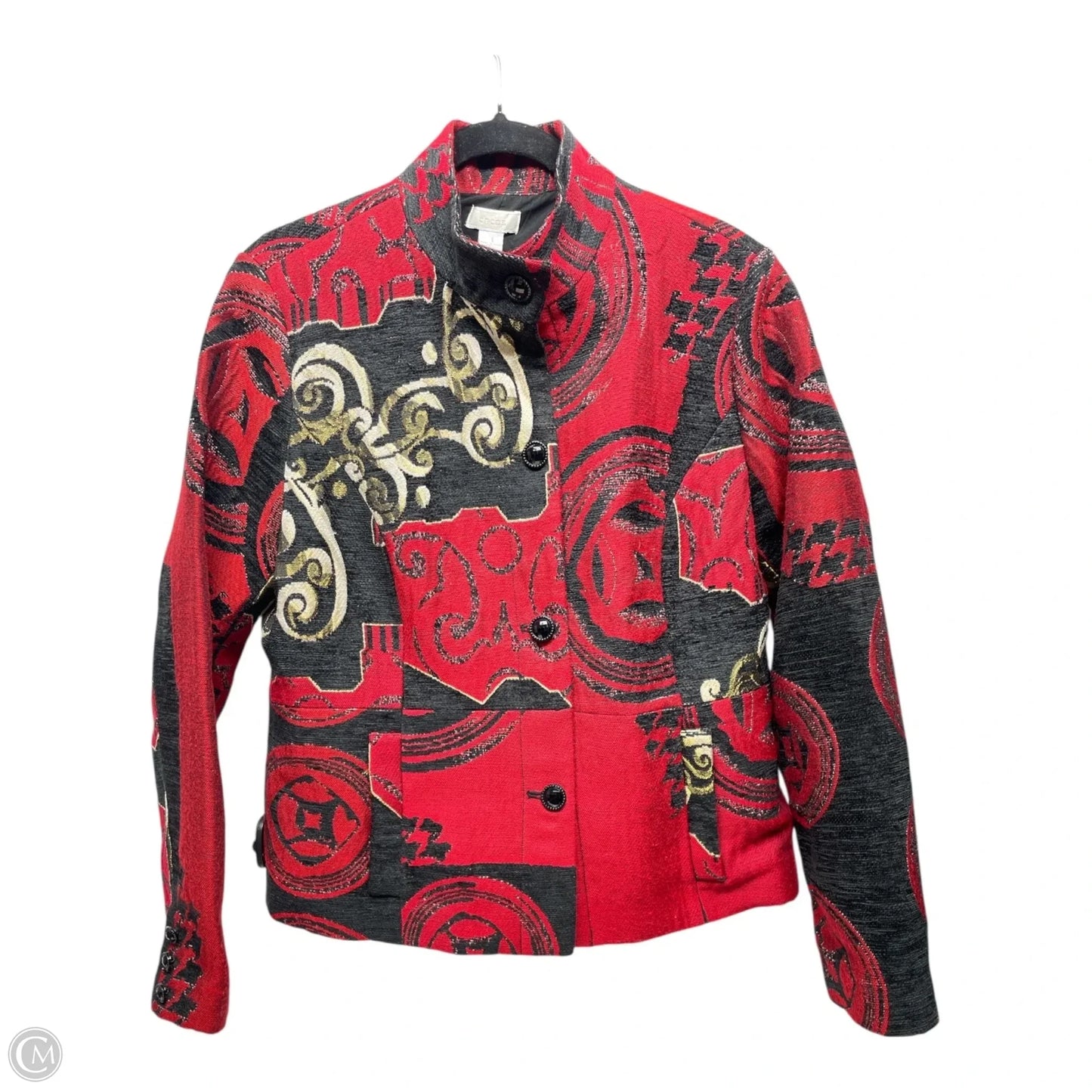 Jacket Other By Chicos In Black & Red, Size: M