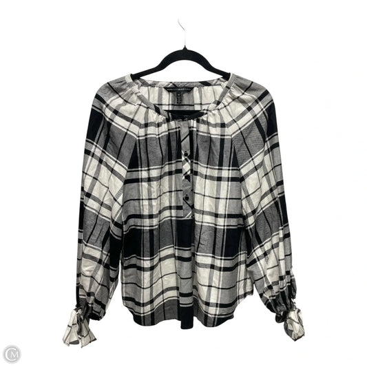 Top Long Sleeve By White House Black Market In Black & White, Size: 14