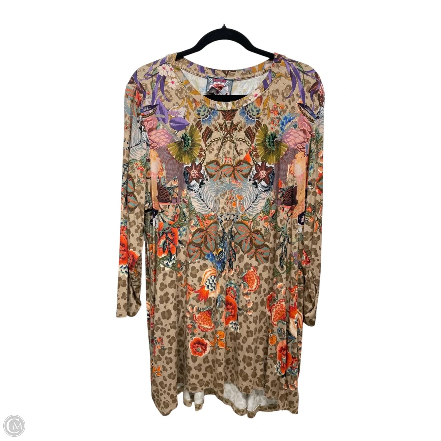 Tunic Designer By Johnny Was In Brown & Orange, Size: 2x