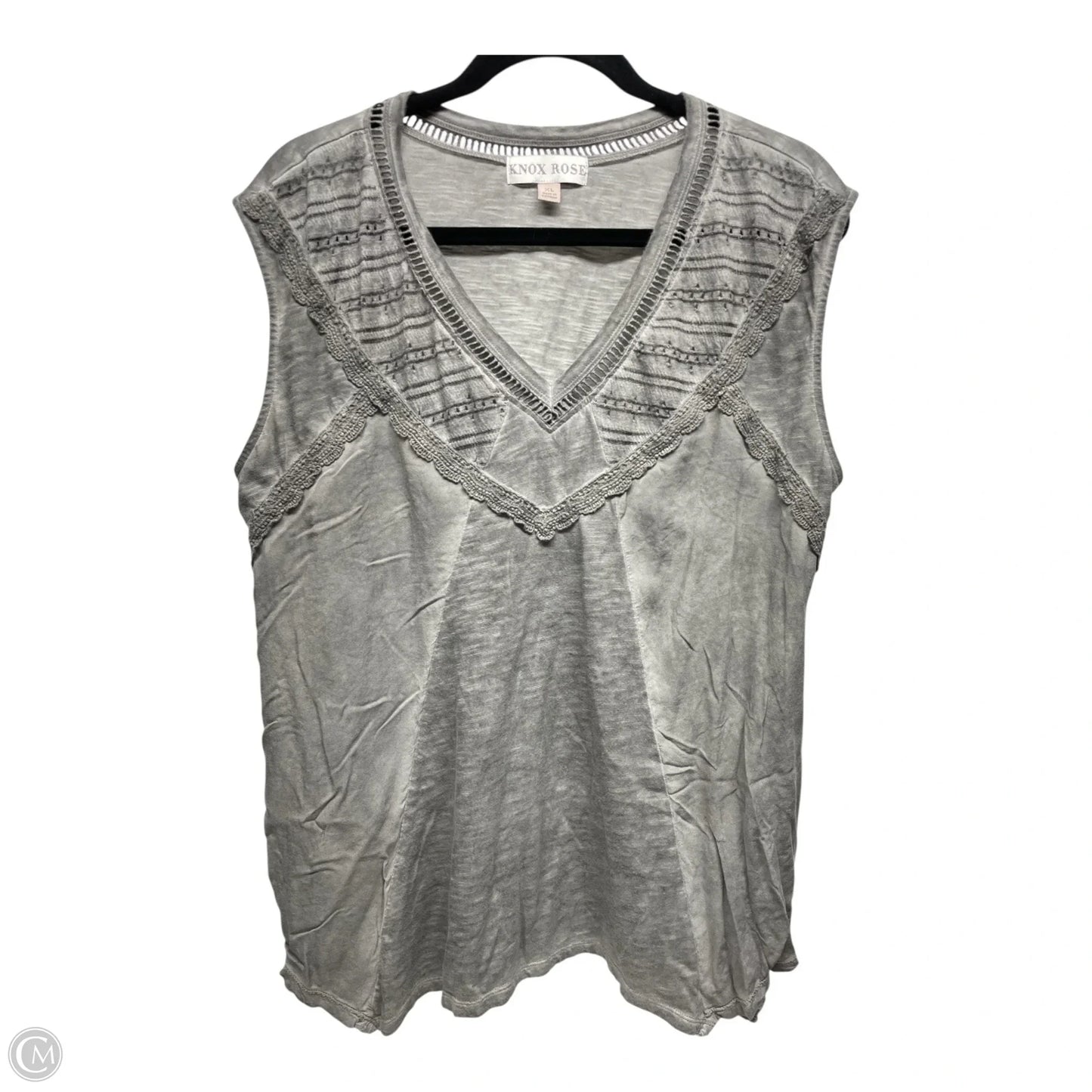 Top Sleeveless By Knox Rose In Grey, Size: Xl