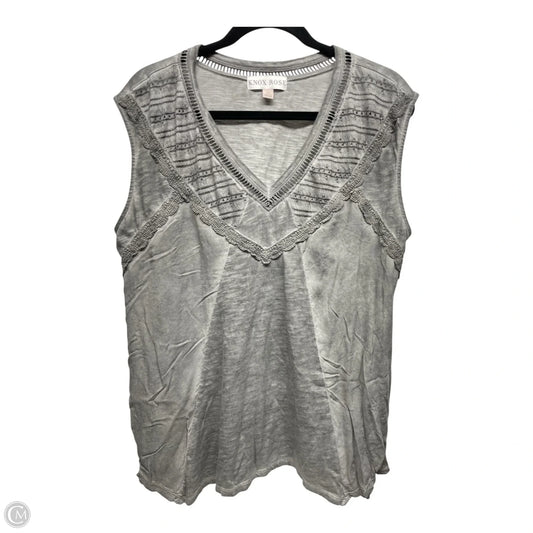 Top Sleeveless By Knox Rose In Grey, Size: Xl