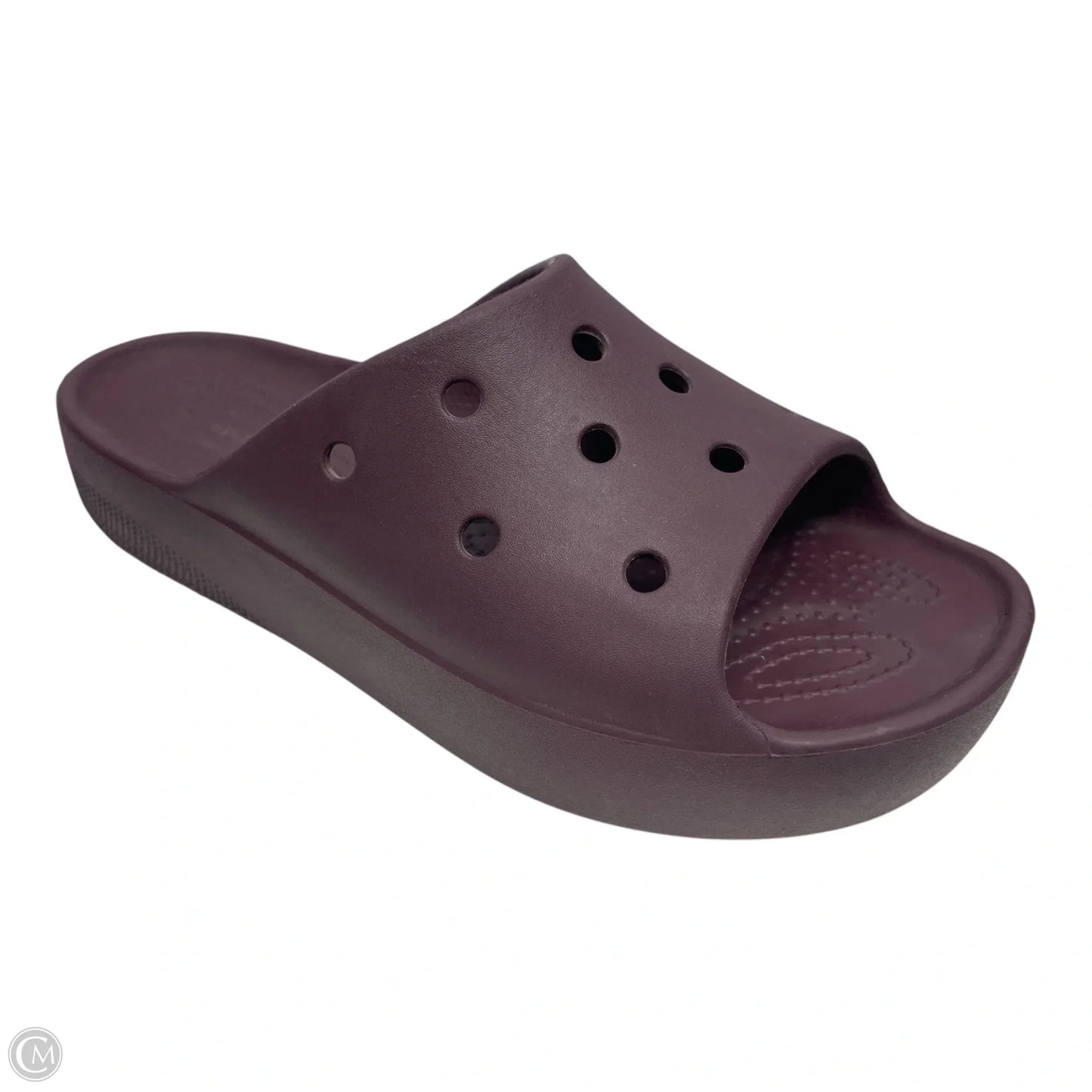 Sandals Flats By Crocs In Maroon, Size: 9