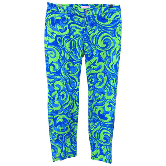 Pants Designer By Lilly Pulitzer In Blue & Green, Size: 8