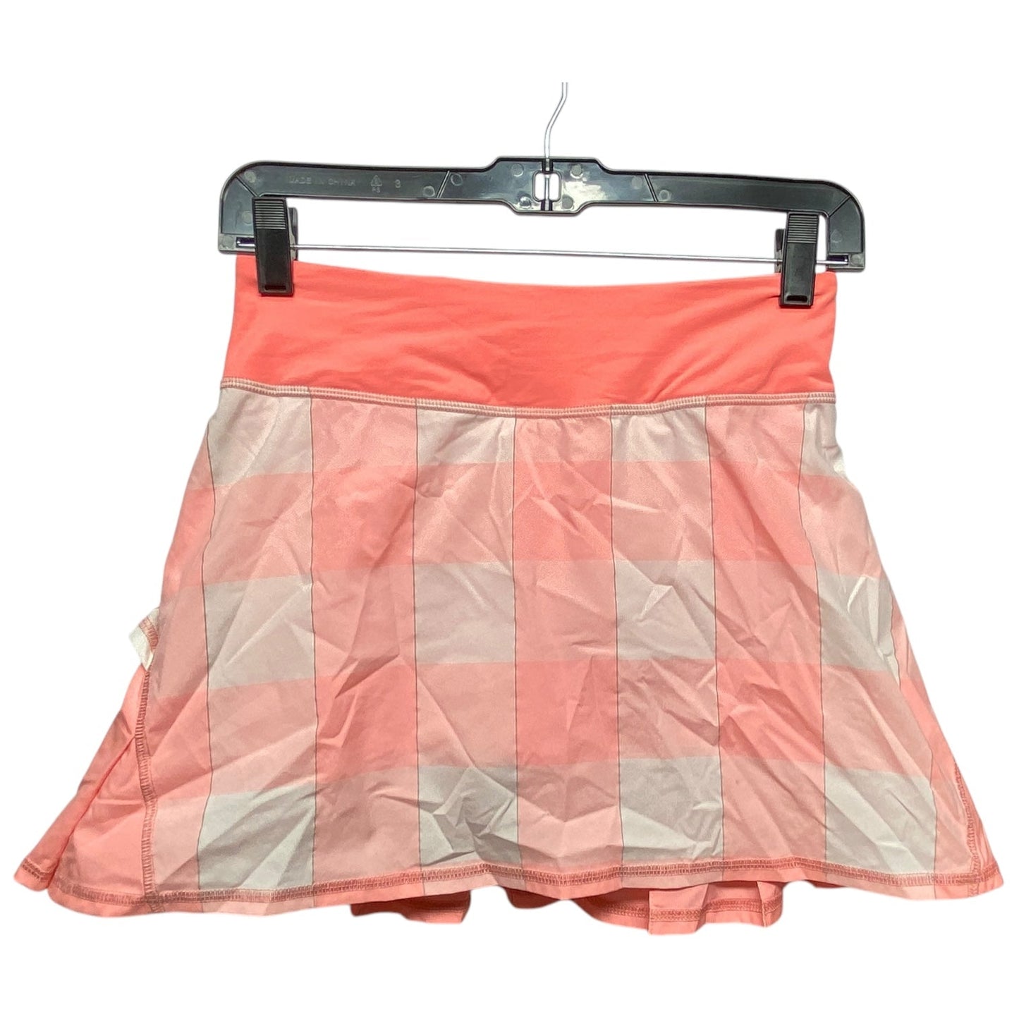 Athletic Skort By Lululemon In Orange & White, Size: Xs