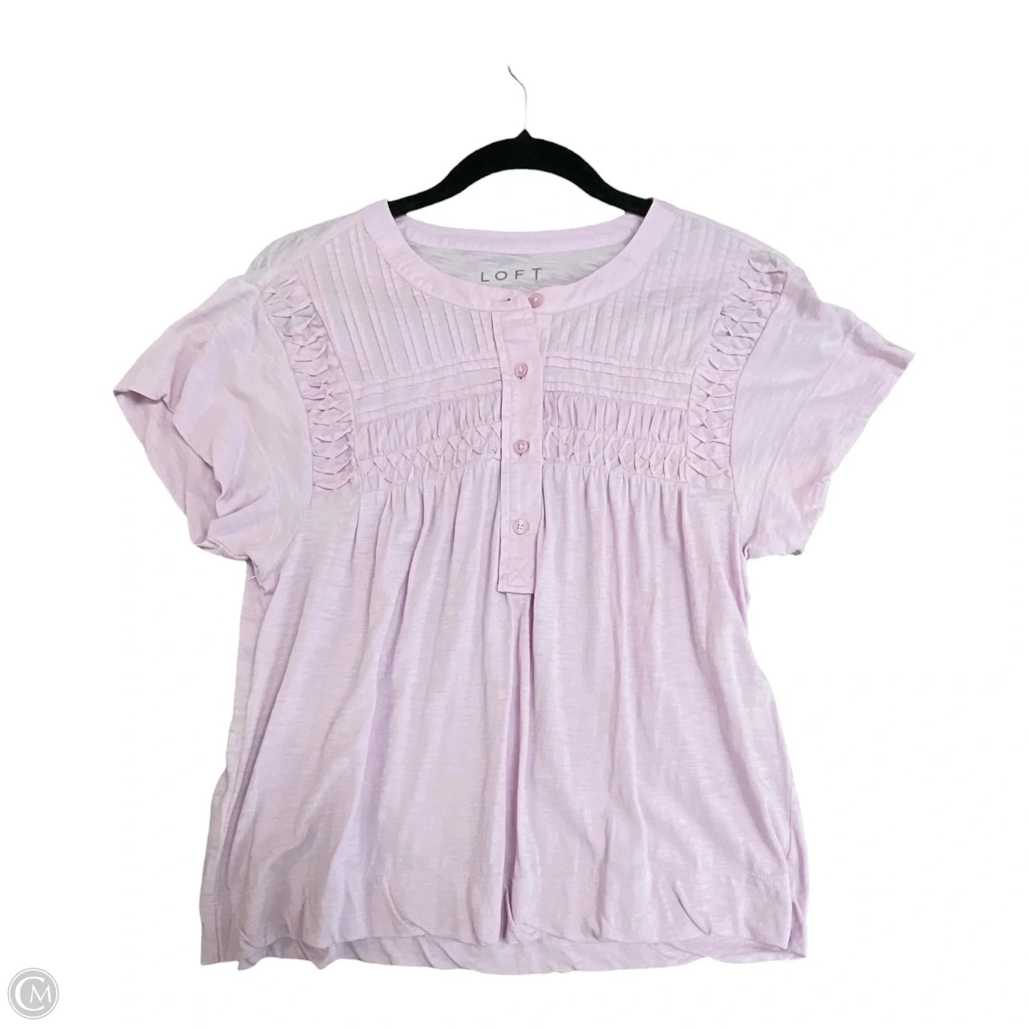 Top Short Sleeve By Loft In Pink, Size: Xs