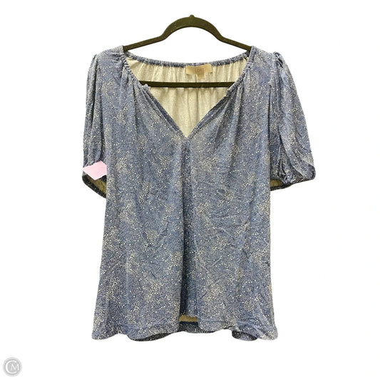 Top Short Sleeve By Loft In Blue & White, Size: S