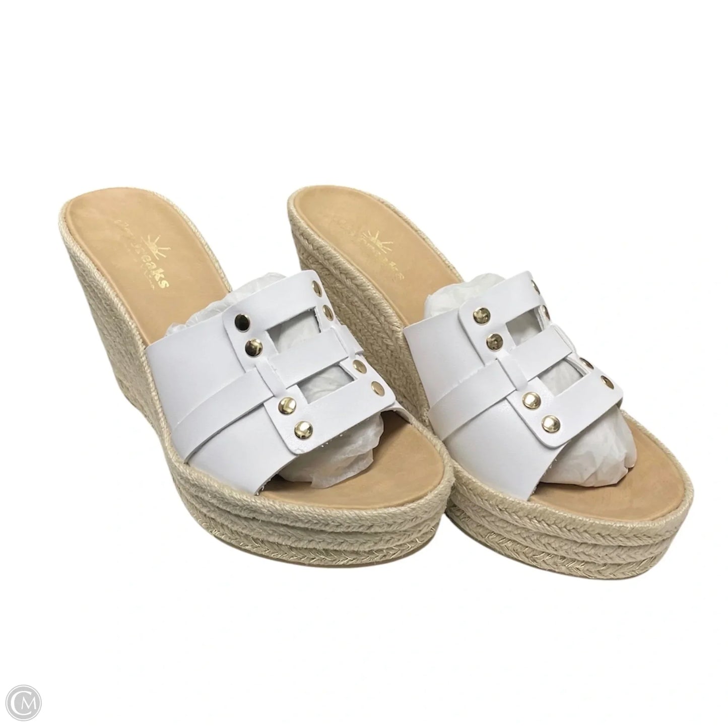 Shoes Heels Wedge By Nina In Brown & White, Size: 10