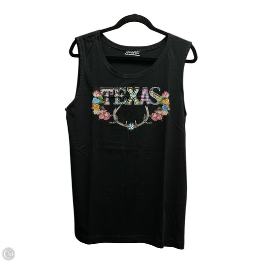 Top Sleeveless By The Crystal Ranch In Black & Blue, Size: M