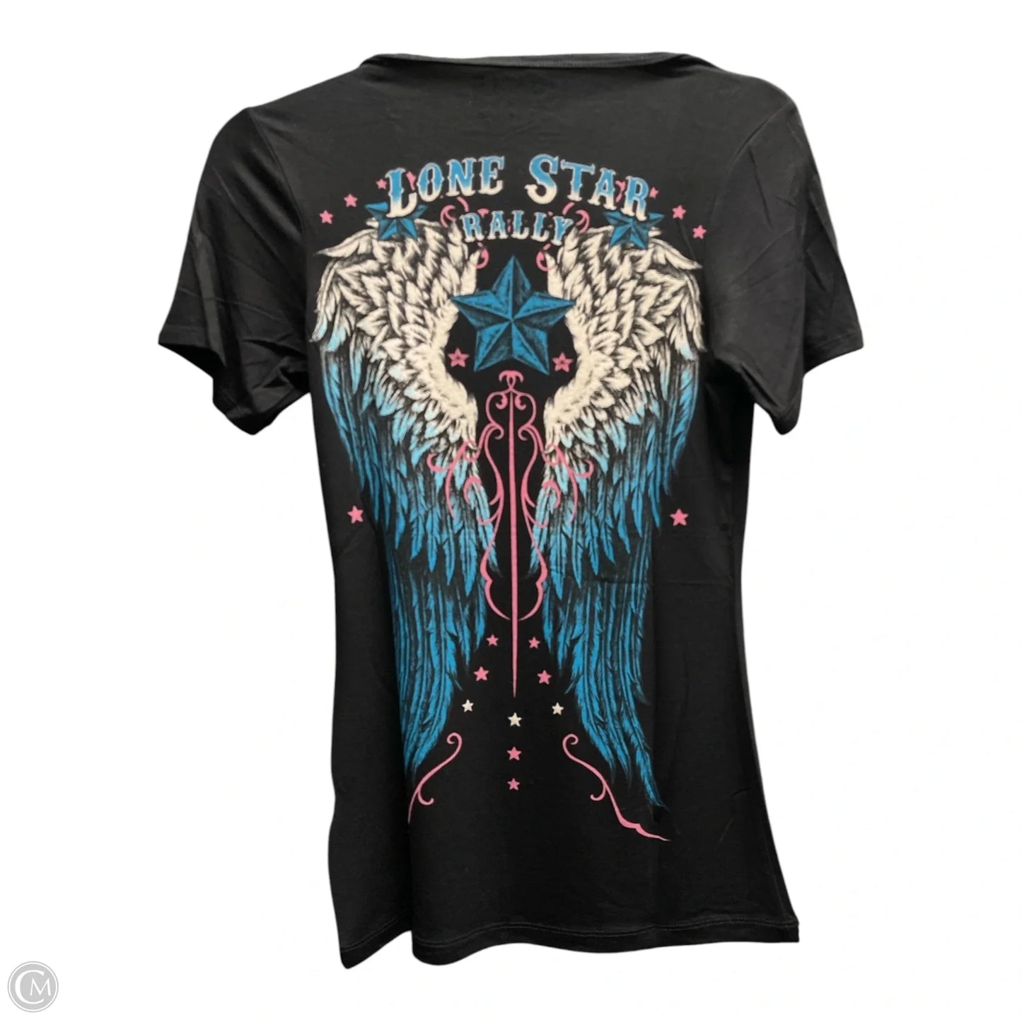 Top Short Sleeve By Lone Star Rally In Black & Blue, Size: S