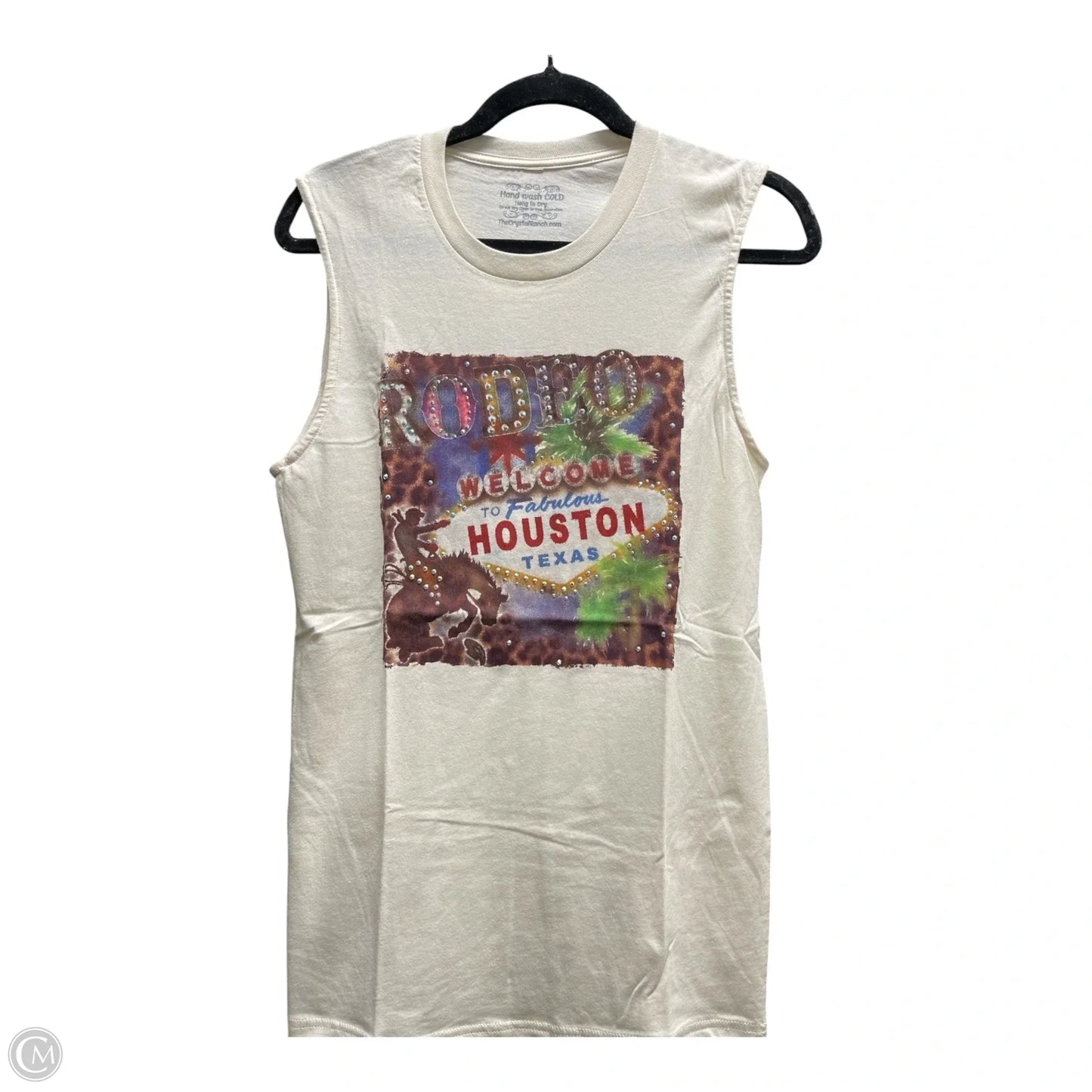 Top Sleeveless By CLOTHES MENTOR  In Cream & Red, Size: M