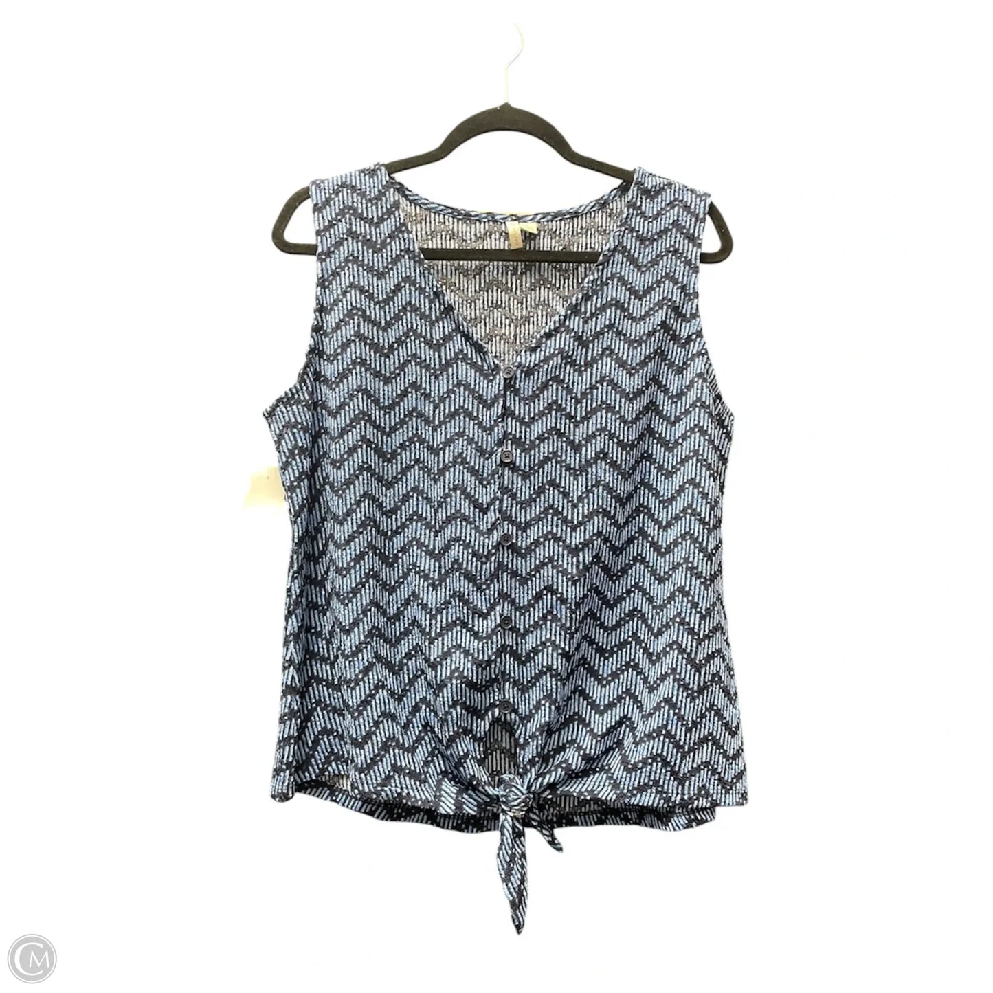 Top Sleeveless By Cato In Black & Blue, Size: L