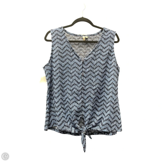 Top Sleeveless By Cato In Black & Blue, Size: L
