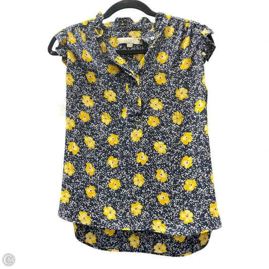 Top Short Sleeve By Loft In Blue & Yellow, Size: S