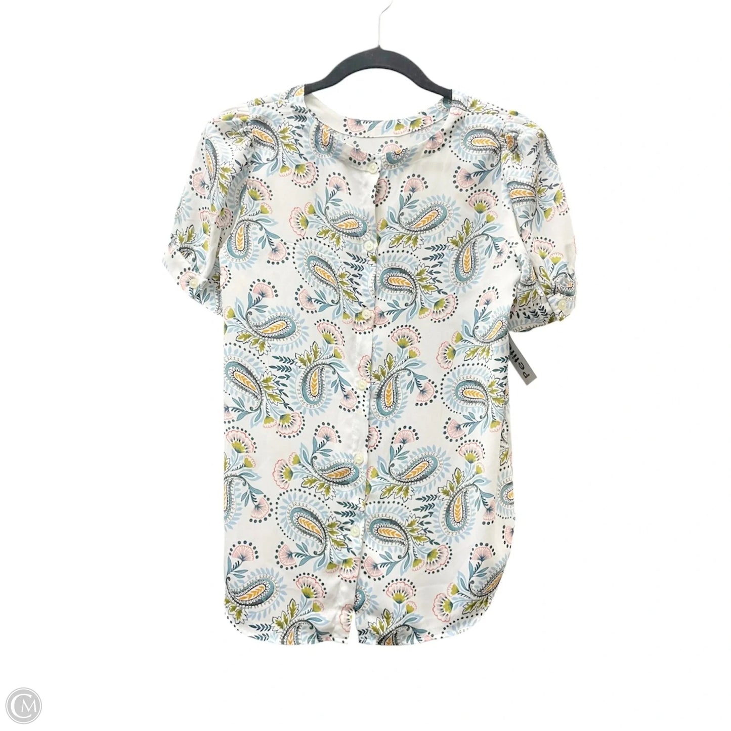 Top Short Sleeve By Loft In Paisley Print, Size: Xsp
