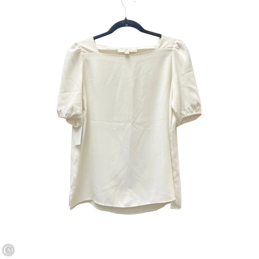 Top Short Sleeve By Loft In Cream, Size: Sp
