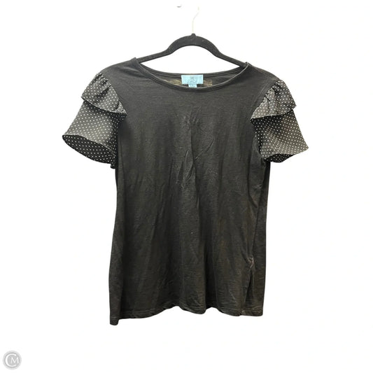 Top Short Sleeve By Cece In Black & White, Size: S