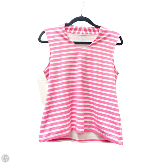 Top Sleeveless By Talbots In Pink & White, Size: Mp
