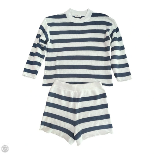 Shorts Set By Panadila In Blue & White, Size: M