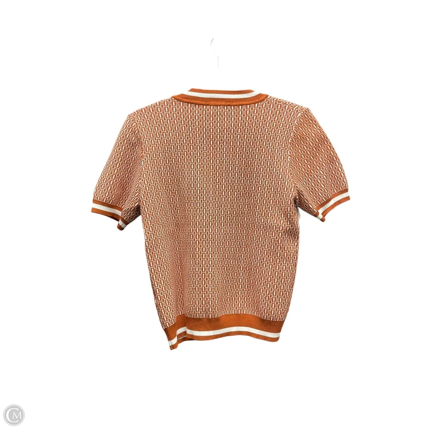 Sweater Short Sleeve By Adrianna Papell In Brown & White, Size: S
