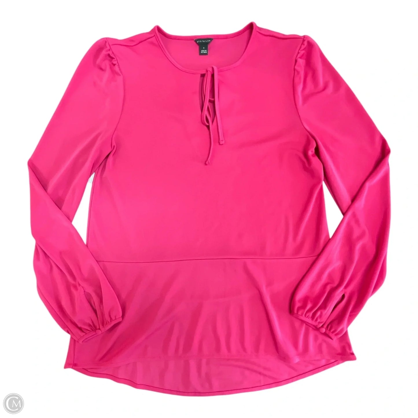Top Long Sleeve By Ann Taylor In Pink, Size: S