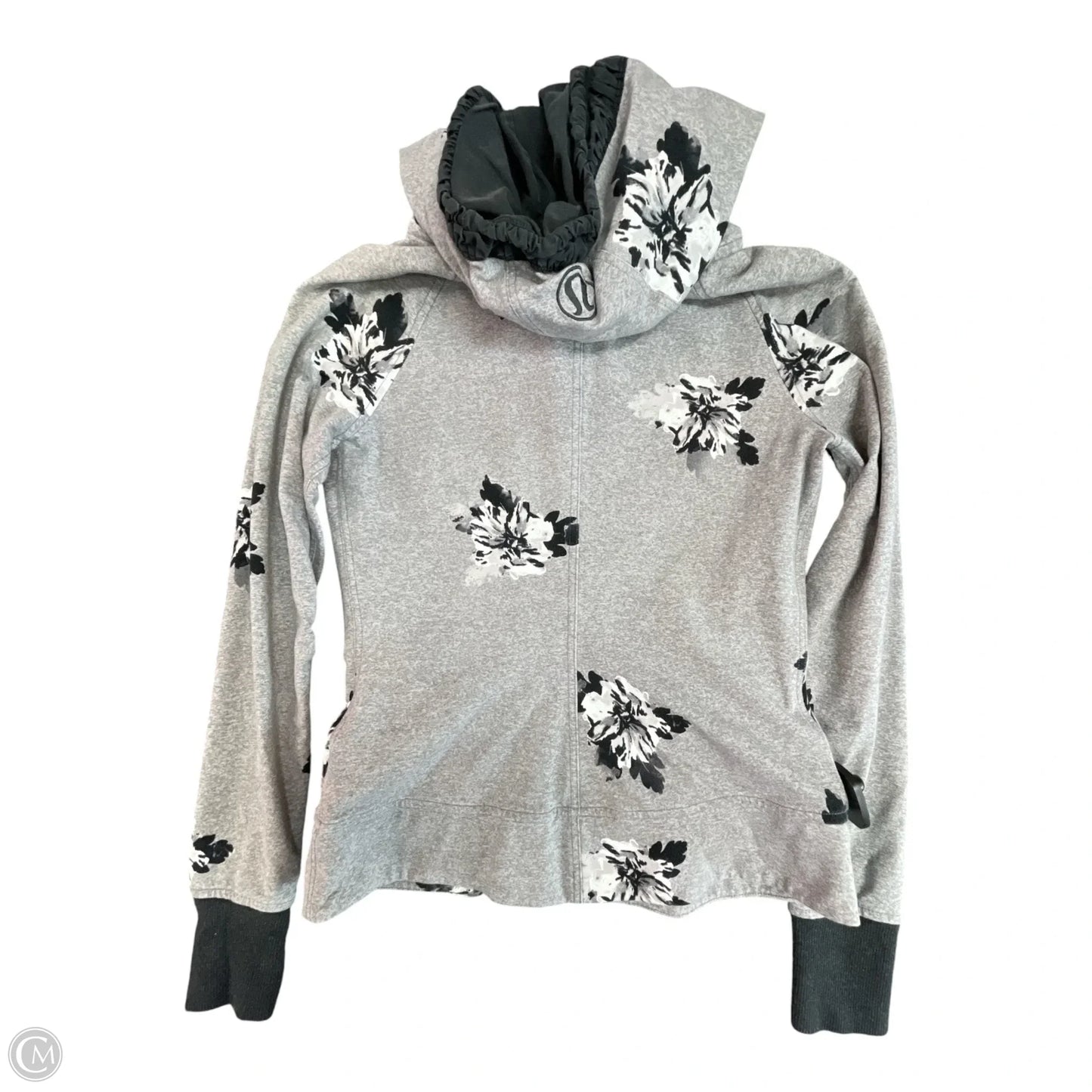 Athletic Jacket By Lululemon In Black & Grey, Size: 8