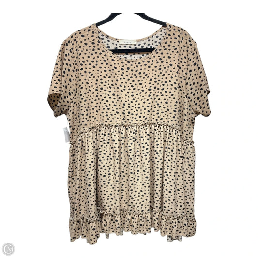 Top Short Sleeve By Entro In Black & Brown, Size: Xl