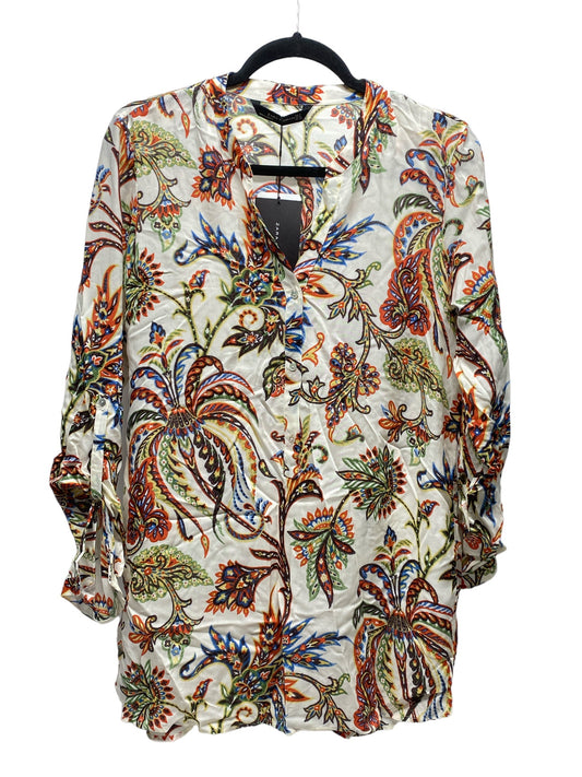 Paisley Print Top Long Sleeve Zara, Size M