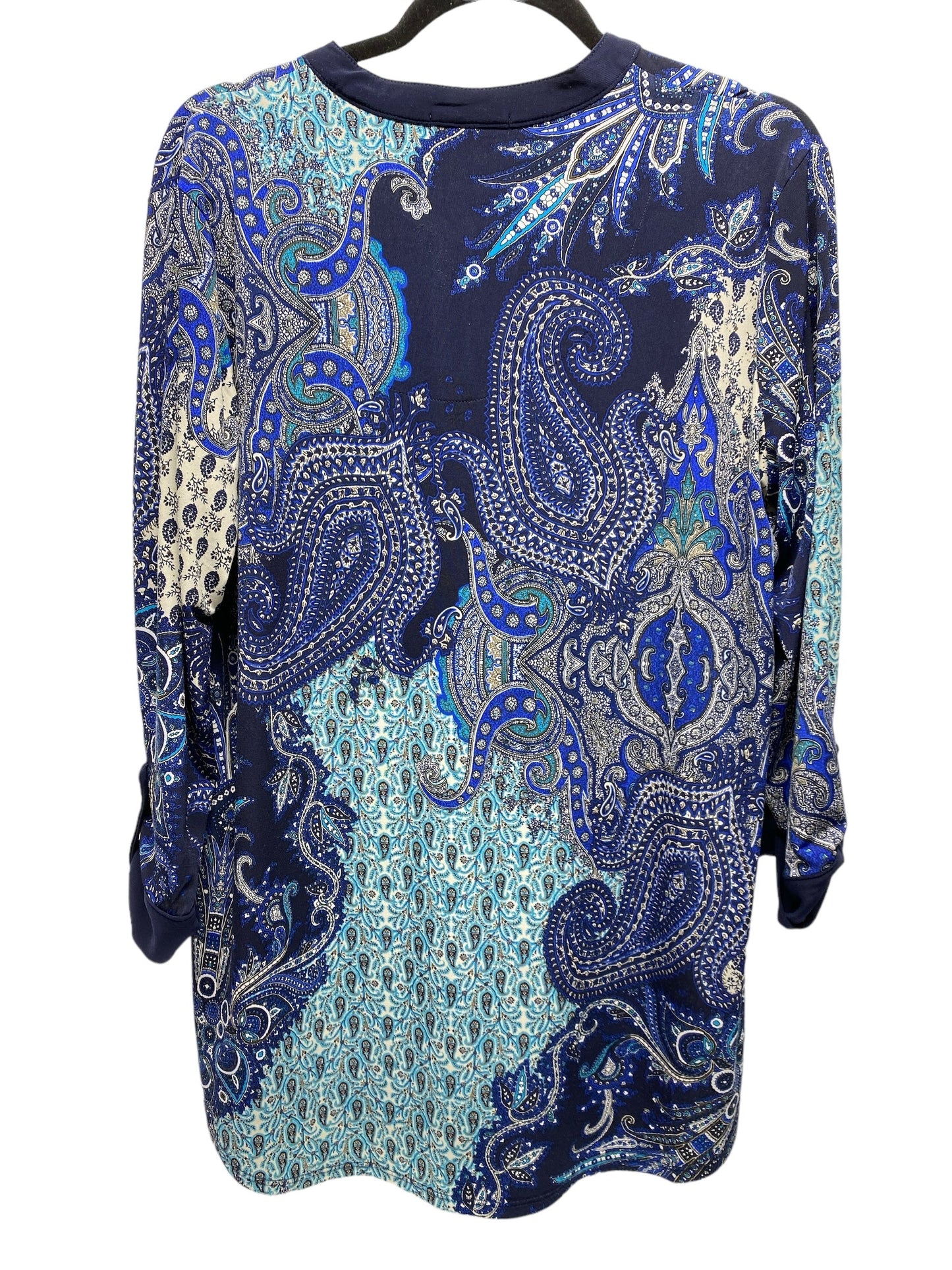 Top 3/4 Sleeve By Roz And Ali In Paisley Print, Size: L